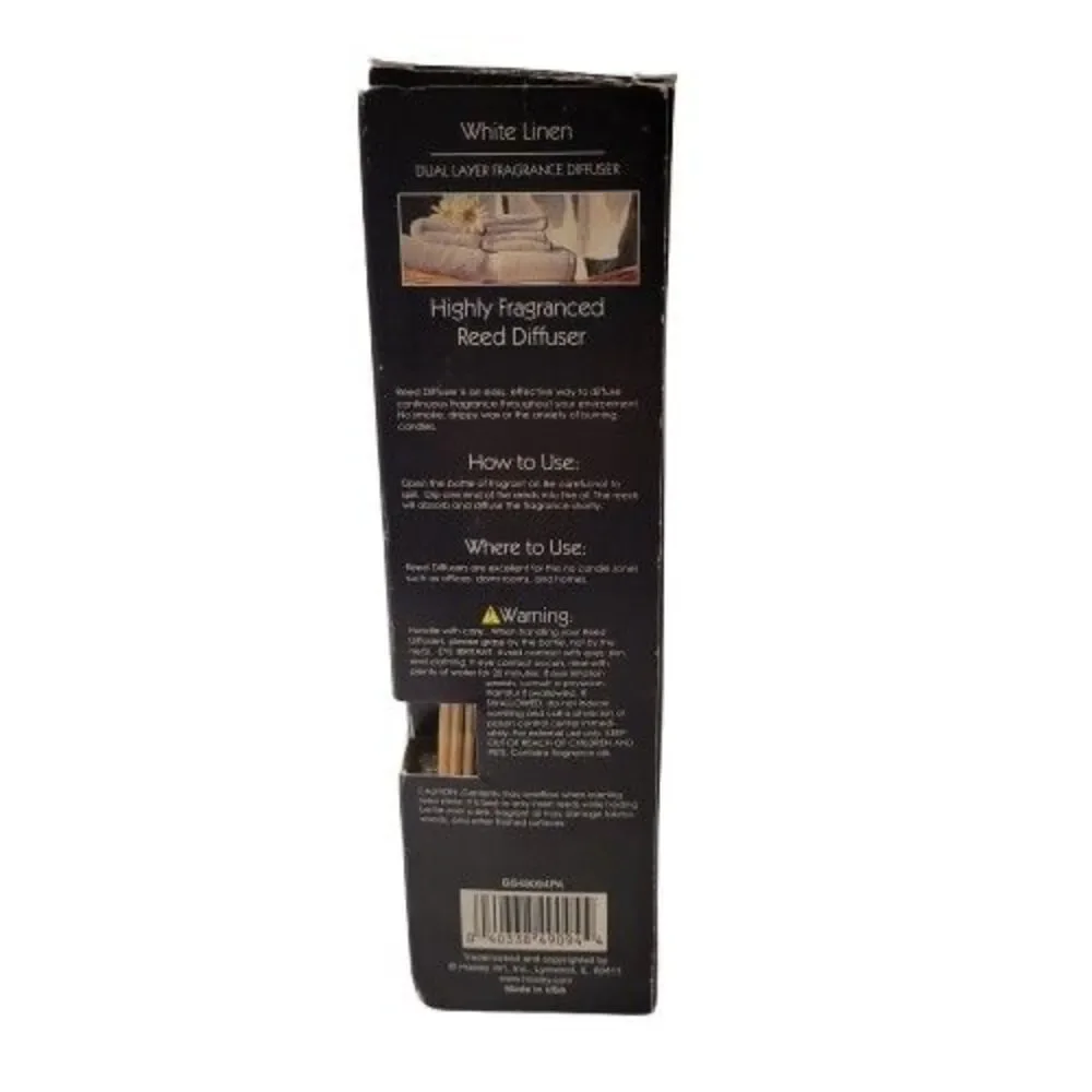 Elegant Expressions White Linen Frangrance Diffuser With Rattan Sticks